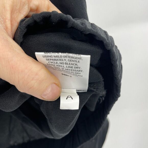 Eileen Fisher Jacket Women's Small Black 100% Silk Pockets Full Zip Long Sleeve - Picture 5 of 13